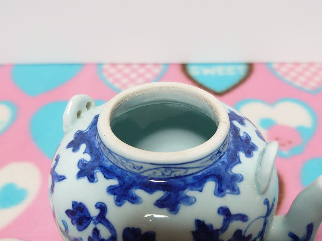 清時代 染付花文 急須 大清雍正年製 在銘 中国美術 古美術 壺