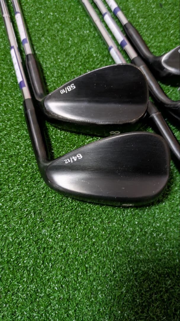 無刻印ウェッジ ブラック 46°50°54°58°64° スチール5本セット