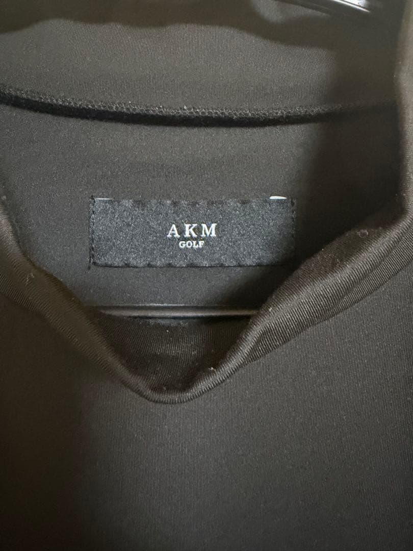 AKM ゴルフ モックネックシャツ 白/黒 2枚組　メンズL