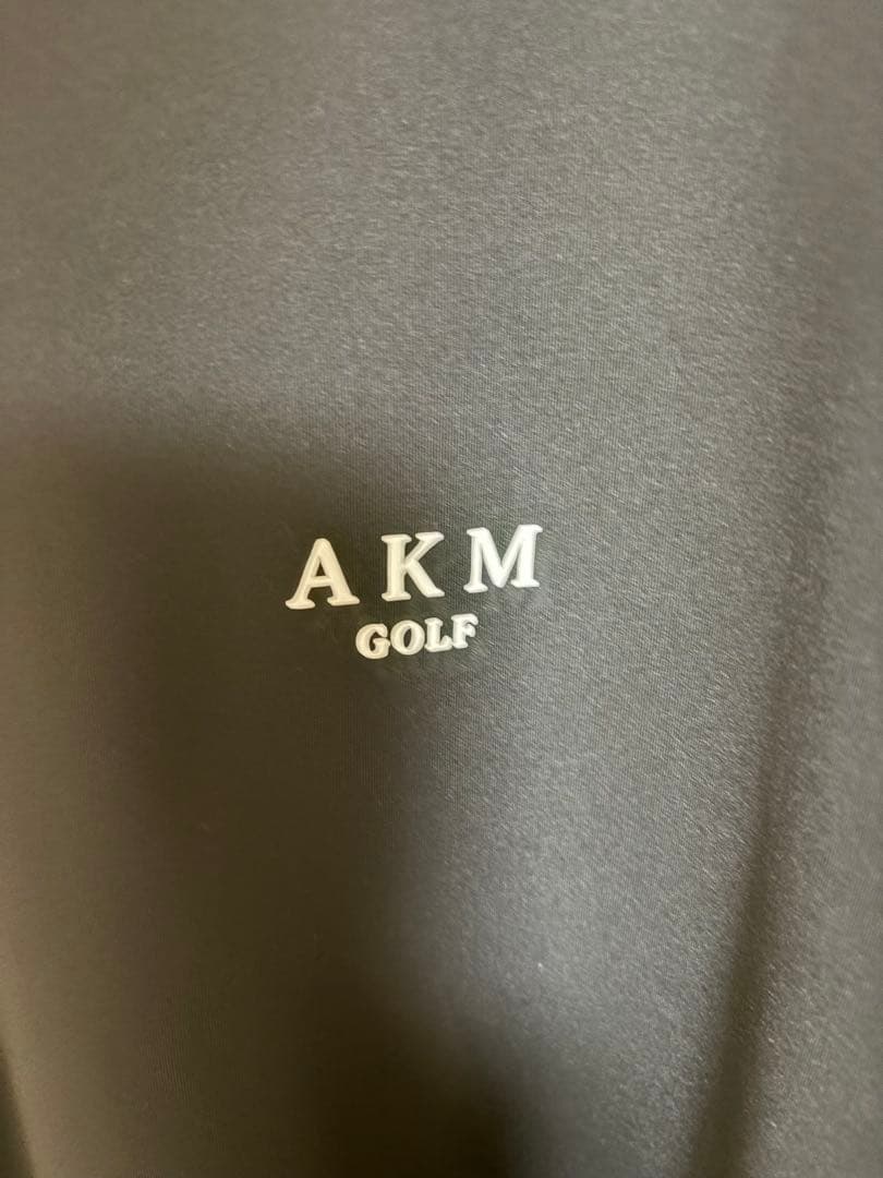 AKM ゴルフ モックネックシャツ 白/黒 2枚組　メンズL
