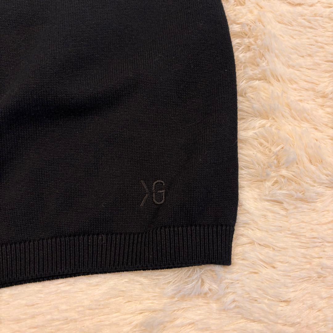 ★KENZO GOLF★M★黒ベスト★左下ロゴ刺繍★綿100%★着やすくカッコ良