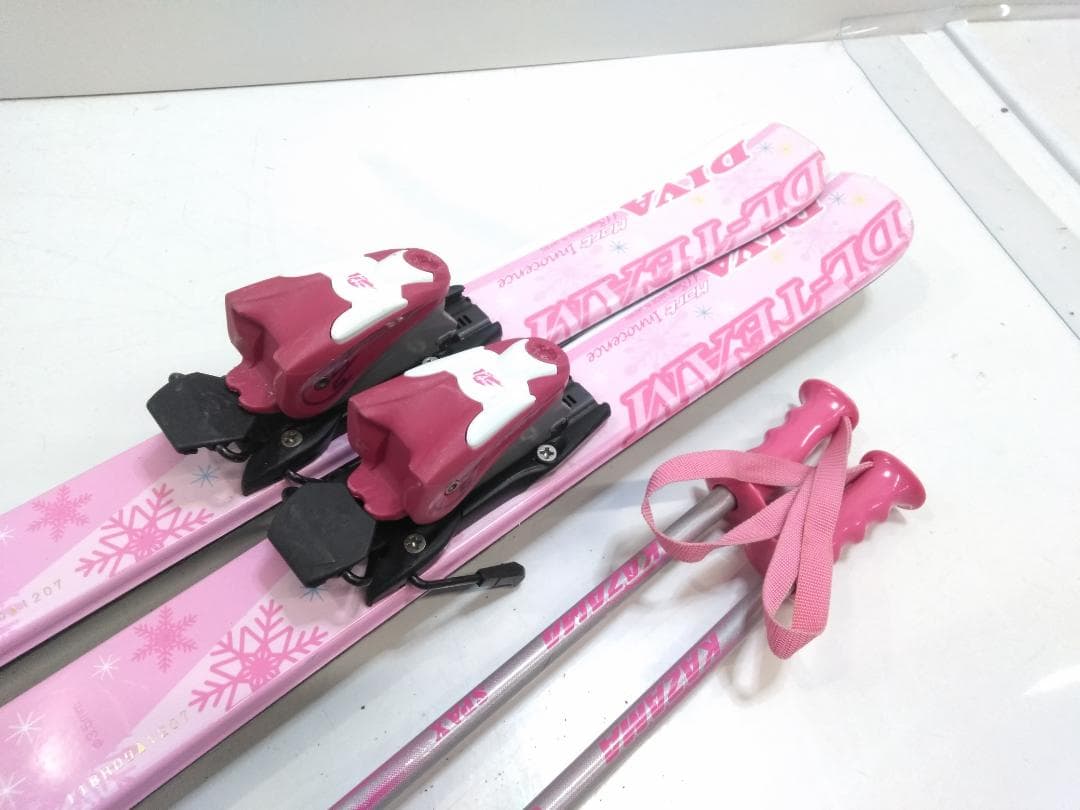 女の子 ジュニアスキー4点セット ハート 118cm ブーツ ゲン 22cm ◇