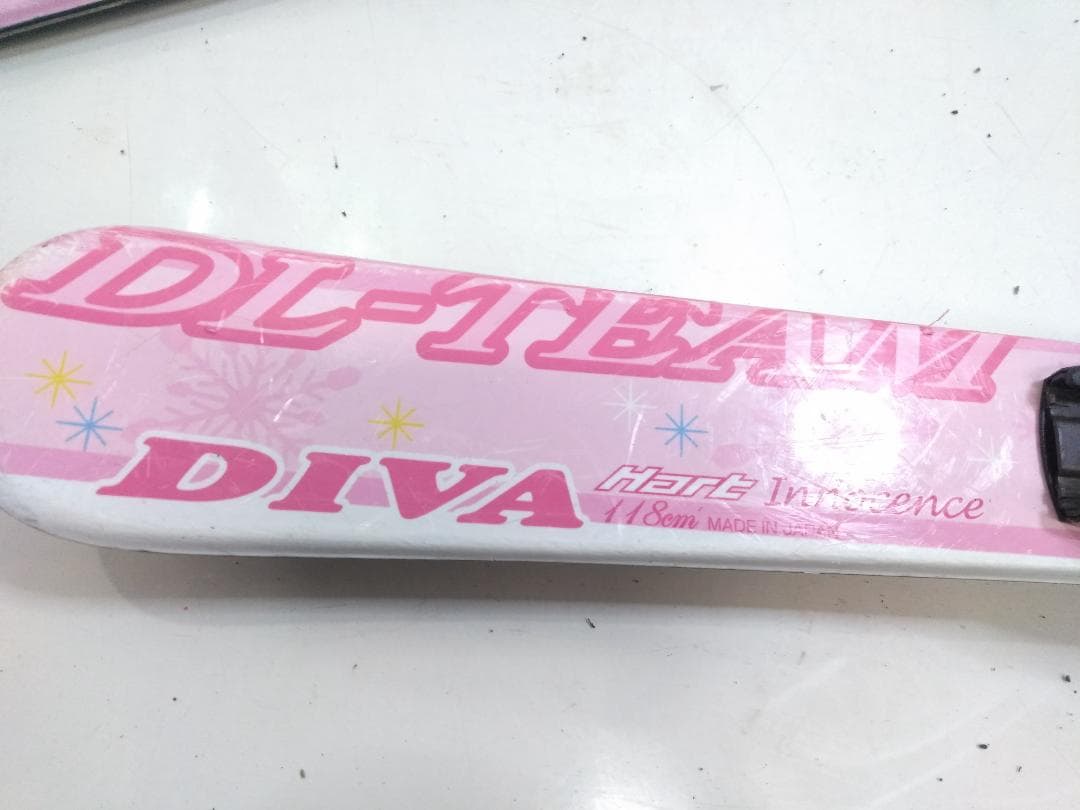 女の子 ジュニアスキー4点セット ハート 118cm ブーツ ゲン 22cm ◇