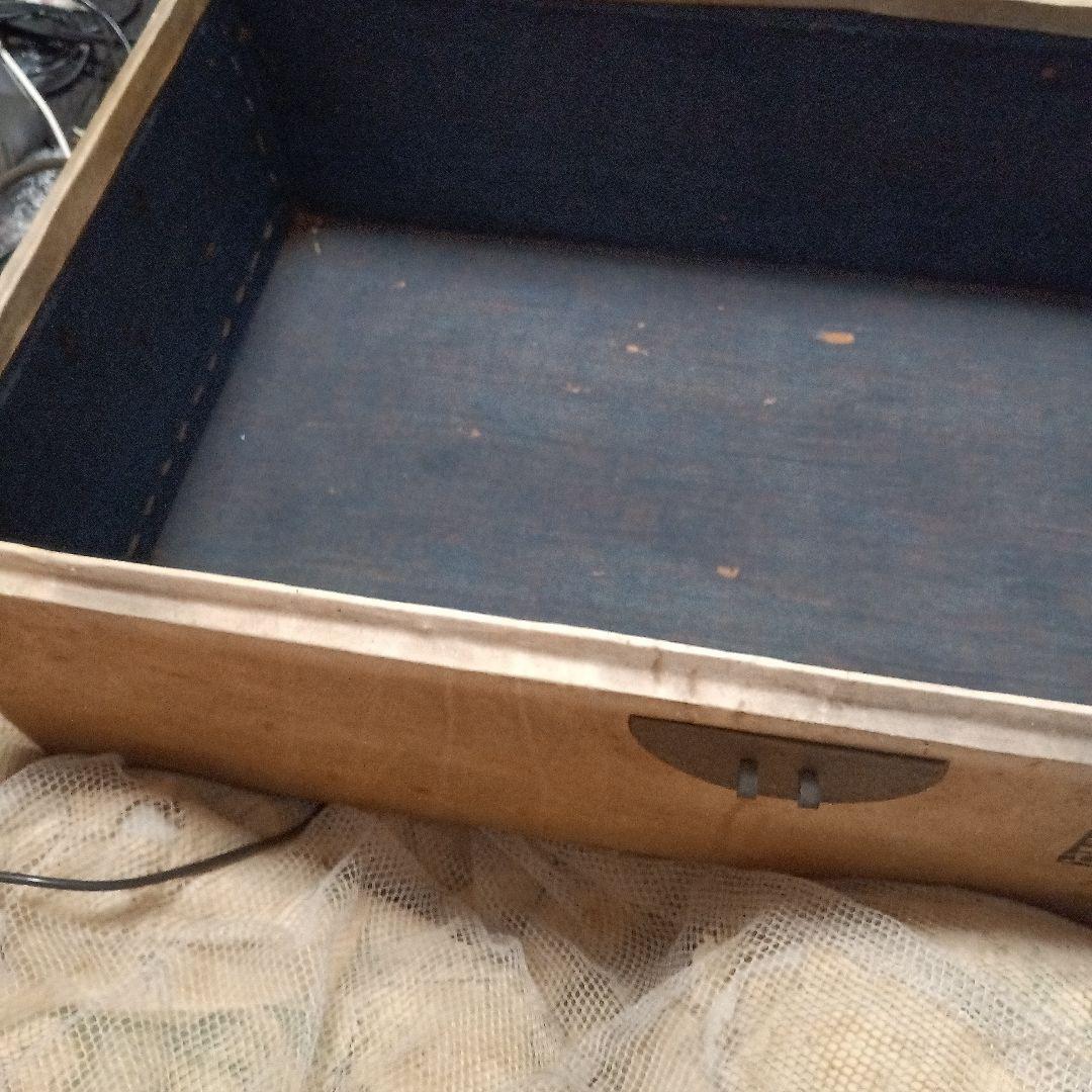 大正レトロ　海上萬昌威造　表面皮　木製箱 青い内装