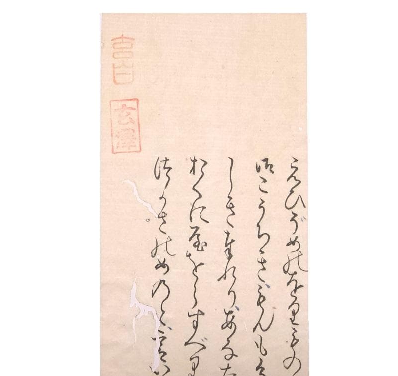 【「紫式部日記」古筆切 】　天文12年（1543）　杉田玄白・所蔵写本