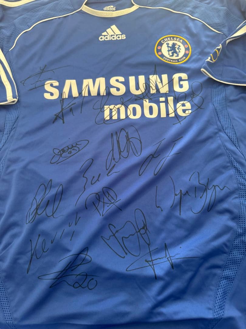 チェルシー　サイン入りユニホーム　証明書付き　モウリーニョドログバシェフチェンコ
