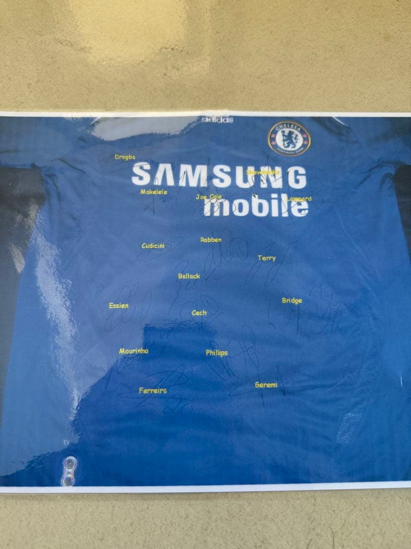 チェルシー　サイン入りユニホーム　証明書付き　モウリーニョドログバシェフチェンコ