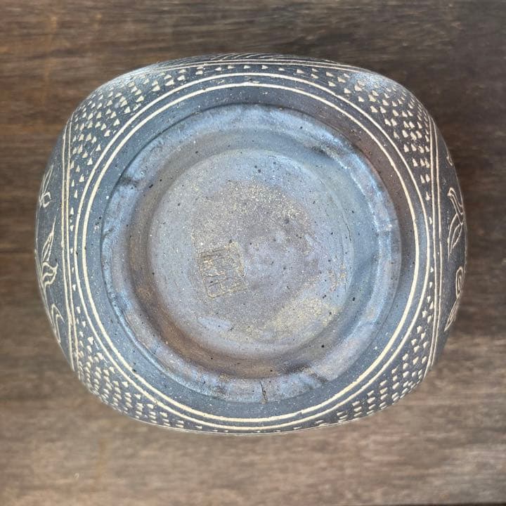 新羅土器 韓国 柳 昌坤 新羅窯 花瓶 在銘 共箱あり 花器 古物22.12.4