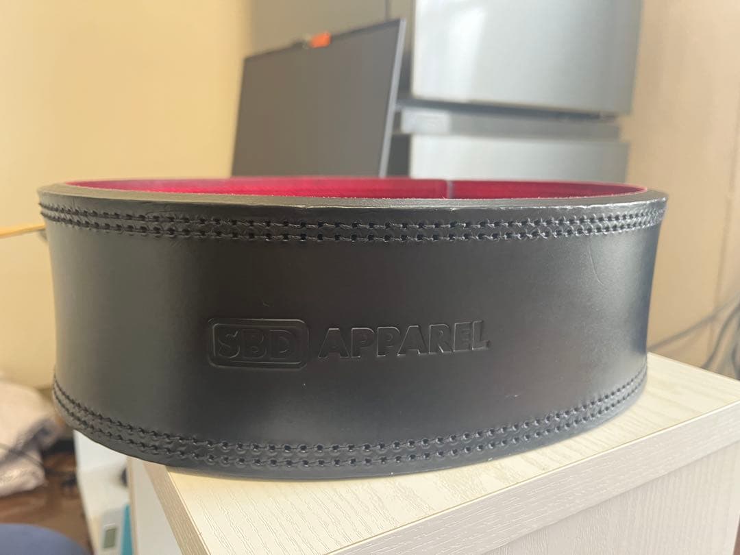 SBD APPAREL トレーニングパワーベルト 黒/赤 Lサイズ