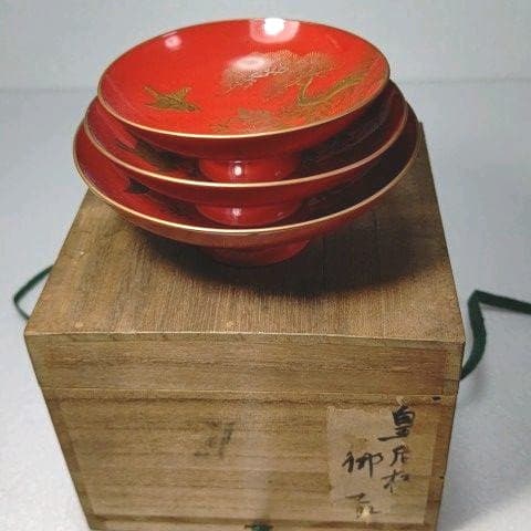 酒器　盃 (三組) 蒔繪
