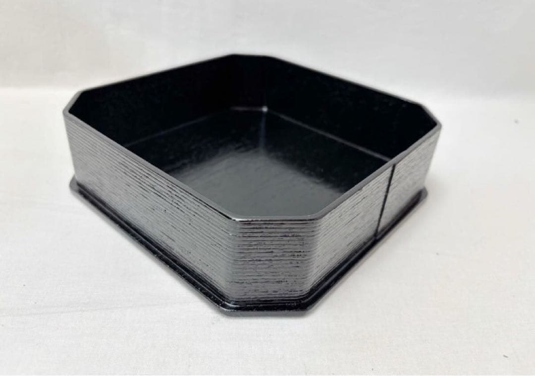 ほぼ未使用 懐石道具 木製柿合塗 5段縁高重 茶懐石 利休好写 天然木 元箱