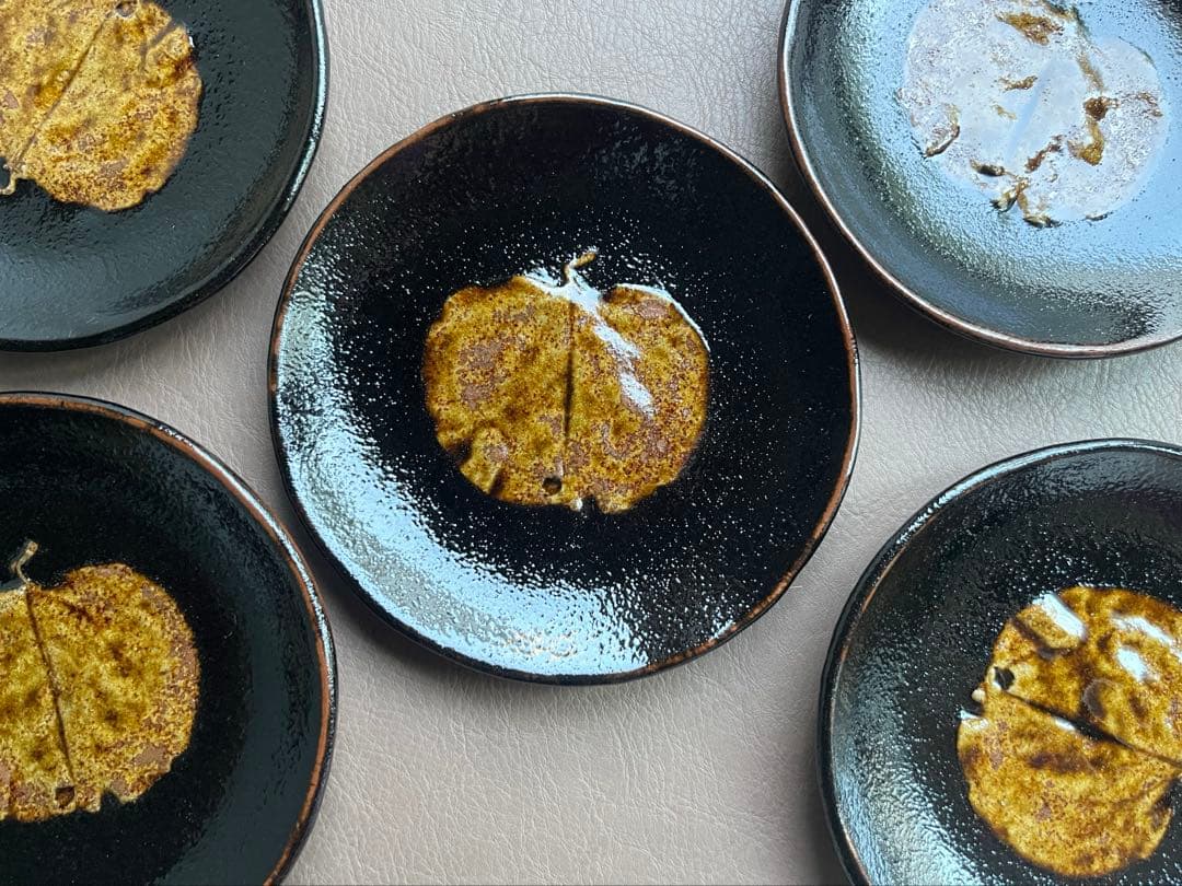 三玄窯 中里重利　天目　皿5枚　5寸皿　銘々皿