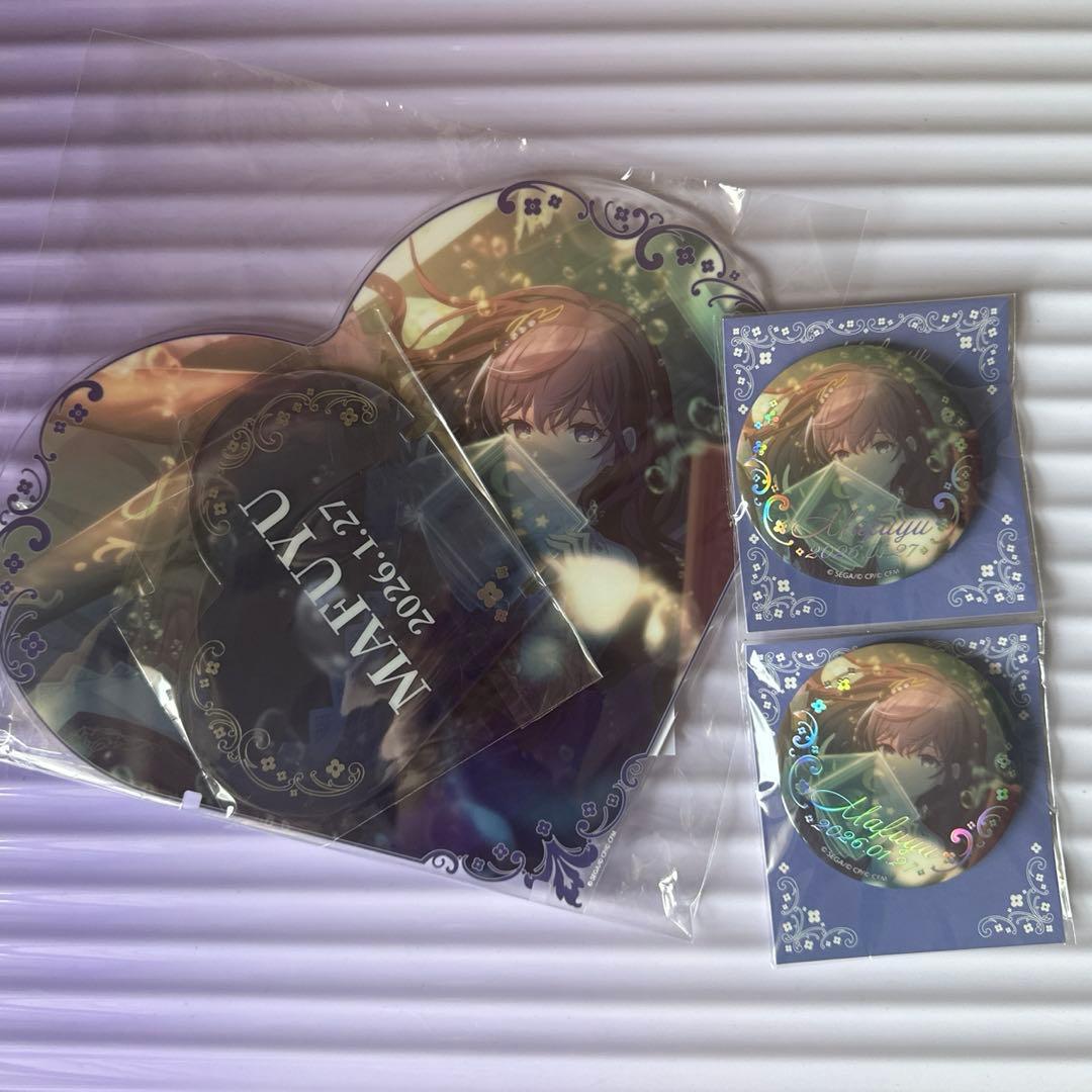 プロセカ　朝比奈まふゆ　アクリルパネル　缶バッジ　ハピこれ