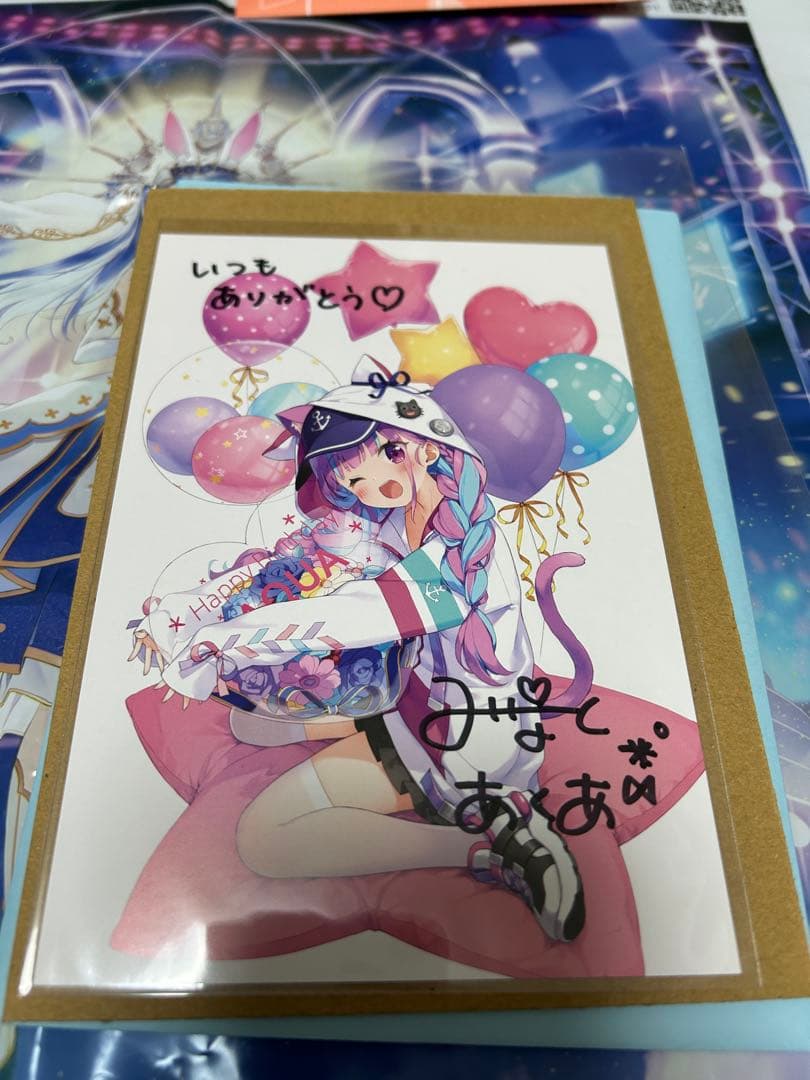 【湊あくあ】誕生日記念2021 直筆サイン& 6周年記念直筆サインポストカード