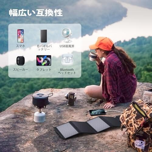 【2025モデル】BigBlue 28W ソーラーパネル 小型 3ポートUSBp