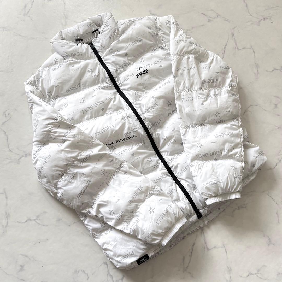 【極美品】 ピン PING 全方向ストレッチ フルジップ 中綿ブルゾン LL