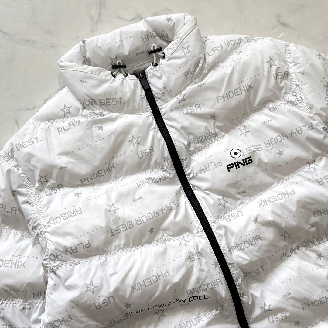 【極美品】 ピン PING 全方向ストレッチ フルジップ 中綿ブルゾン LL