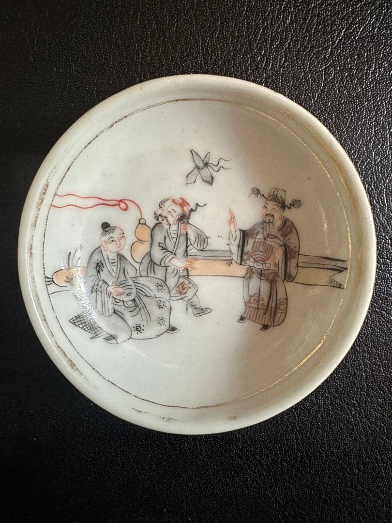 中国古美術　清時代　八仙人物　小皿