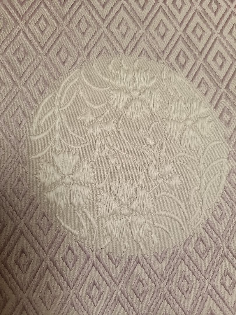 ⑤銀座高田製　茶道用古帛紗 薄紫色 菱形模様