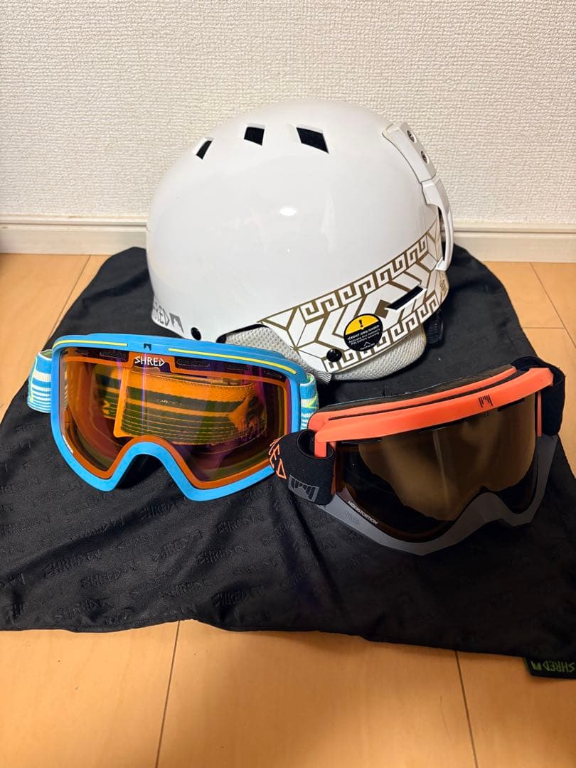 【3点セット】SHRED ヘルメット XS-M ＋ ゴーグル2点