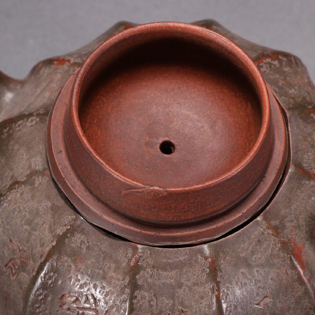 清時代 邵友廷銘 竹葉漢詩紋茶壺 宜興紫砂 常滑 朱泥急須 古茶道具