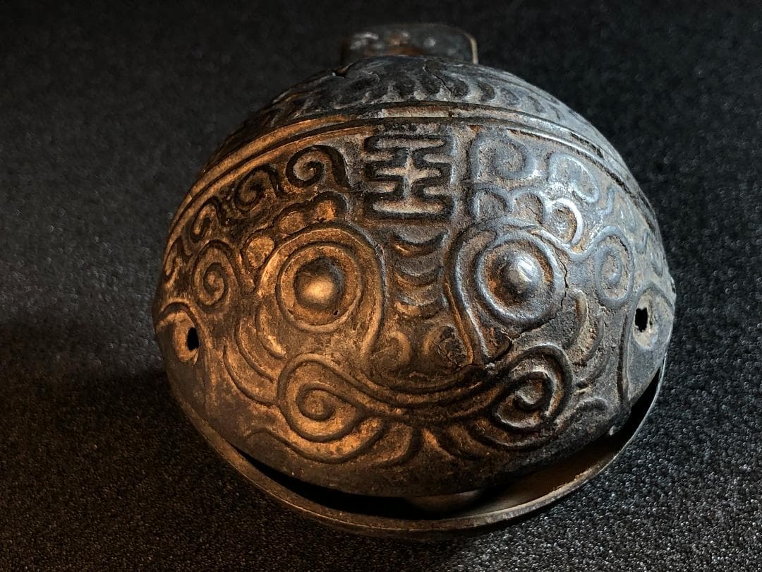 【 明清代の馬鈴 】 　大型８．３ｃｍ　中華古玩