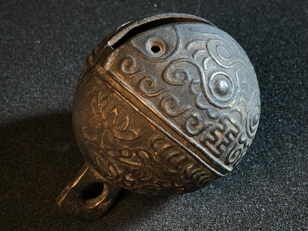 【 明清代の馬鈴 】 　大型８．３ｃｍ　中華古玩