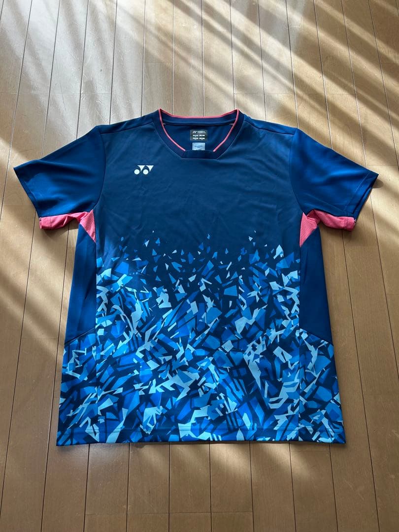 YONEX バドミントンシャツ ネイビー XL 日本代表　背面プリントあり