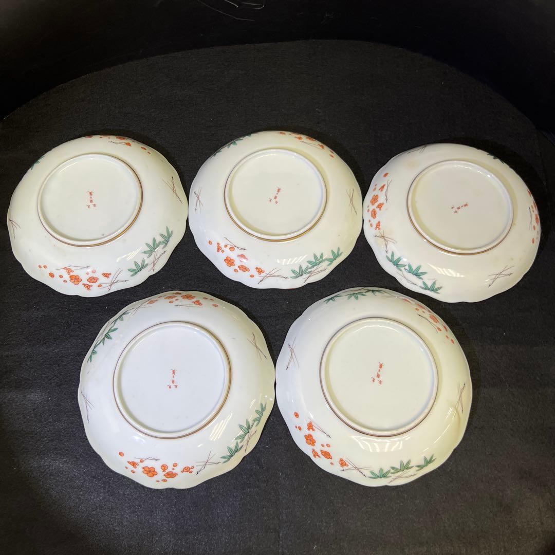 明治初期　九谷焼　極上青粒　10枚　木箱付　東Y7-1219☆1F