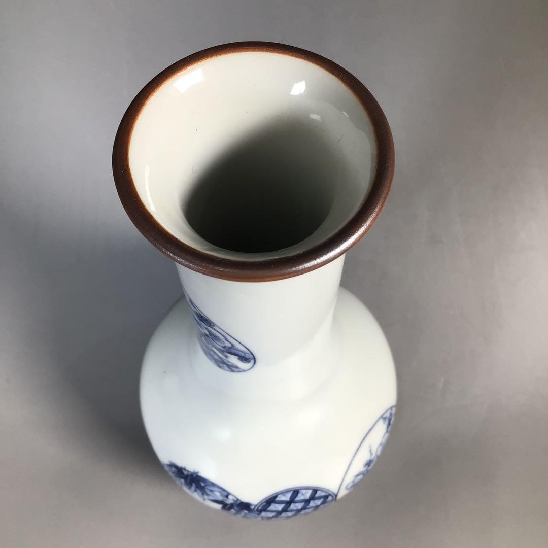 Ｎ１３１　皆具　『千古窯造』『染付花丸文』『水指　建水　蓋置　杓立』　共箱