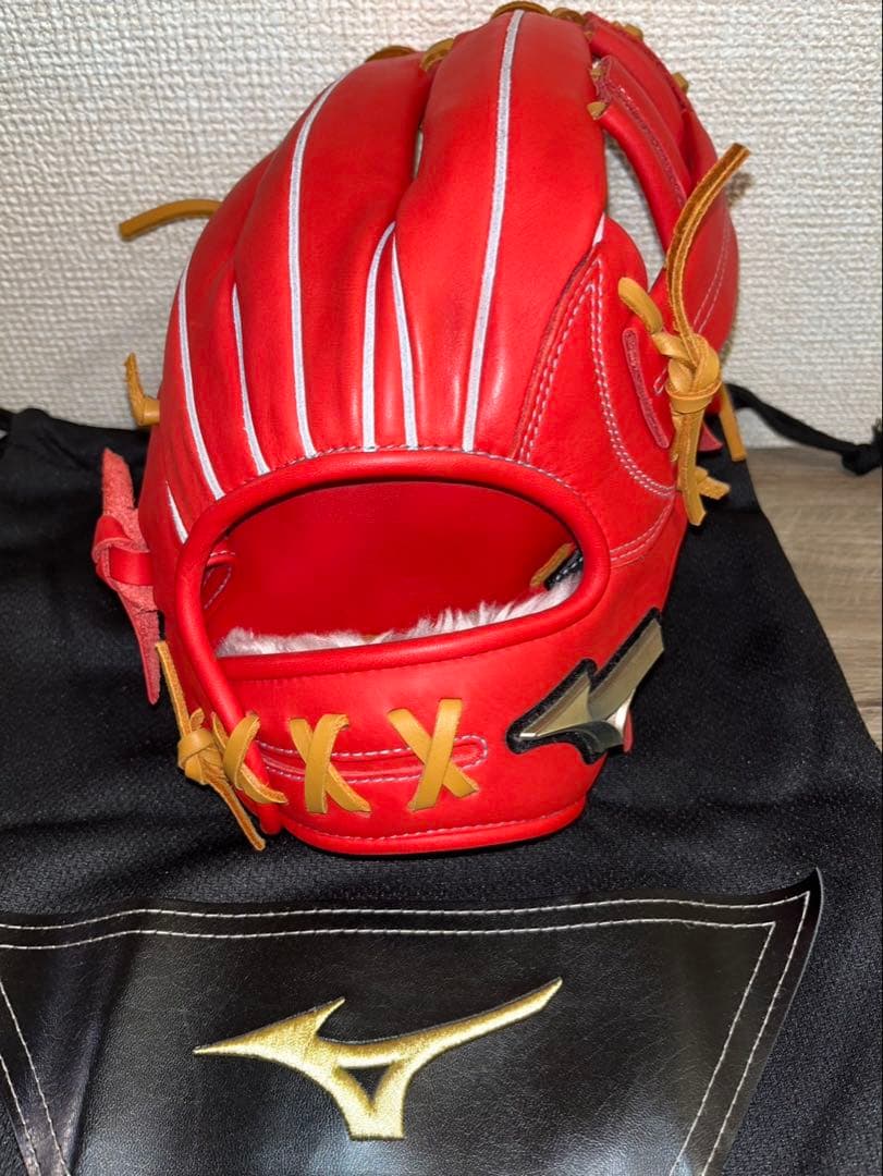 ミズノ グローバルエリート 軟式グローブ 赤 Global Elite 内野
