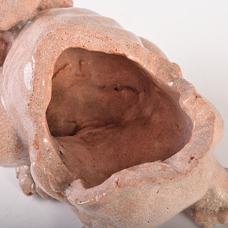 茶道具　楽焼　白楽獅子香炉　V　R7840