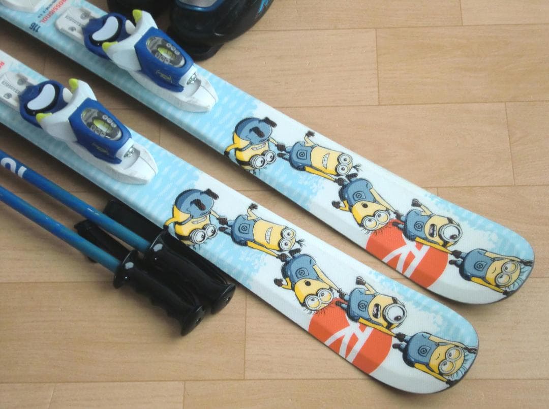 ■■送料無料■子供用スキーフルセット■板116靴22■WAX済■ミニオン■■