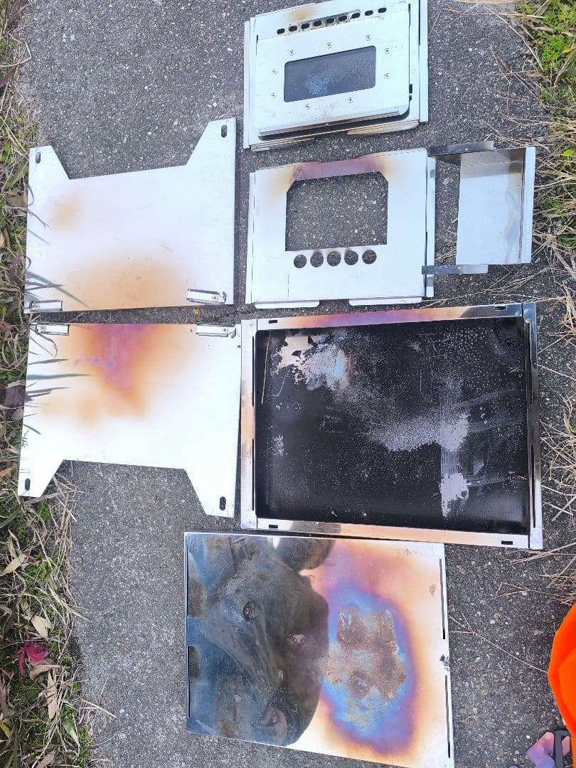 1回のみ使用　笑s焚き火の箱　イージーネオ？2m折り畳み煙突付 ほぼ歪みなし