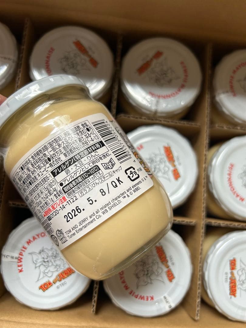 12個　新品　トムとジェリー　瓶入り　キューピー　マヨネーズ　まとめ売り　箱