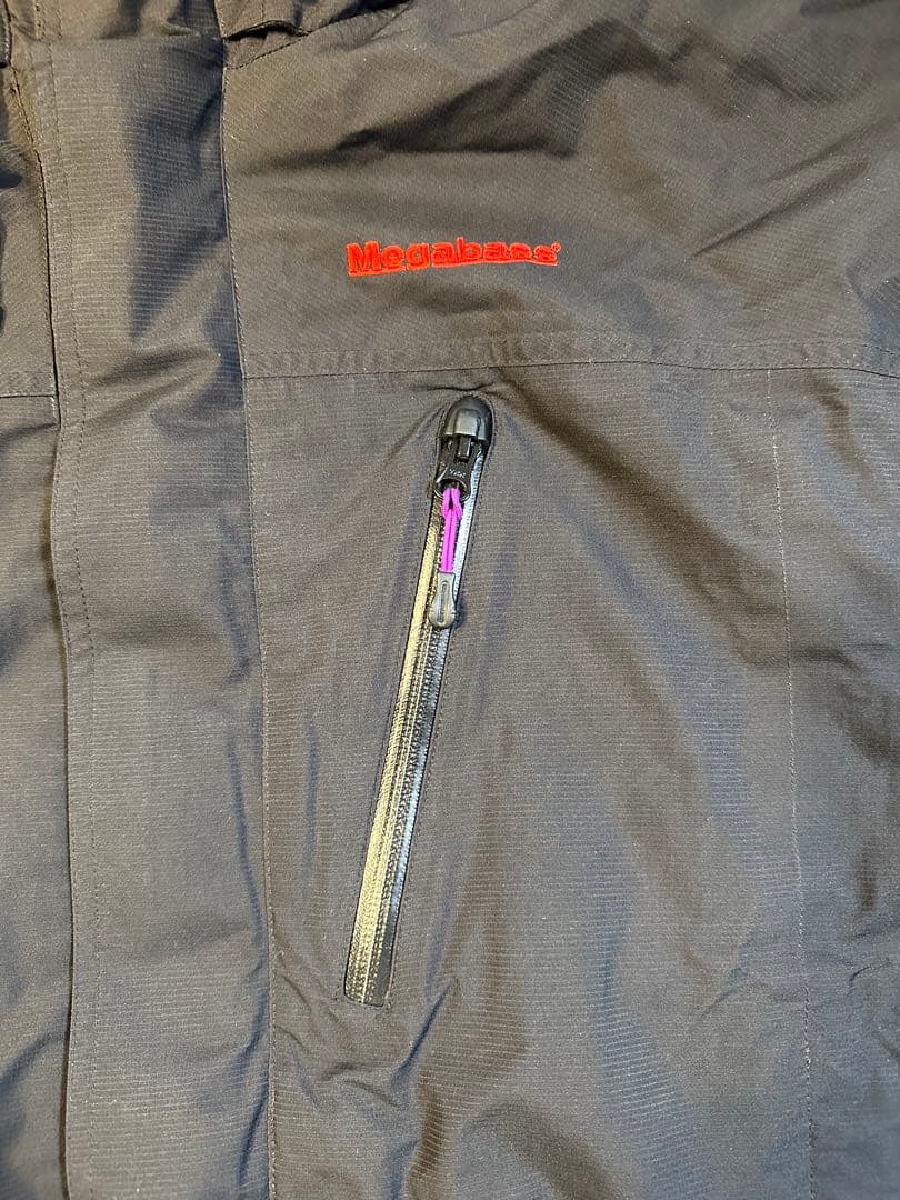 Megabassフィッシングウェア黒 ナイロンジャケット