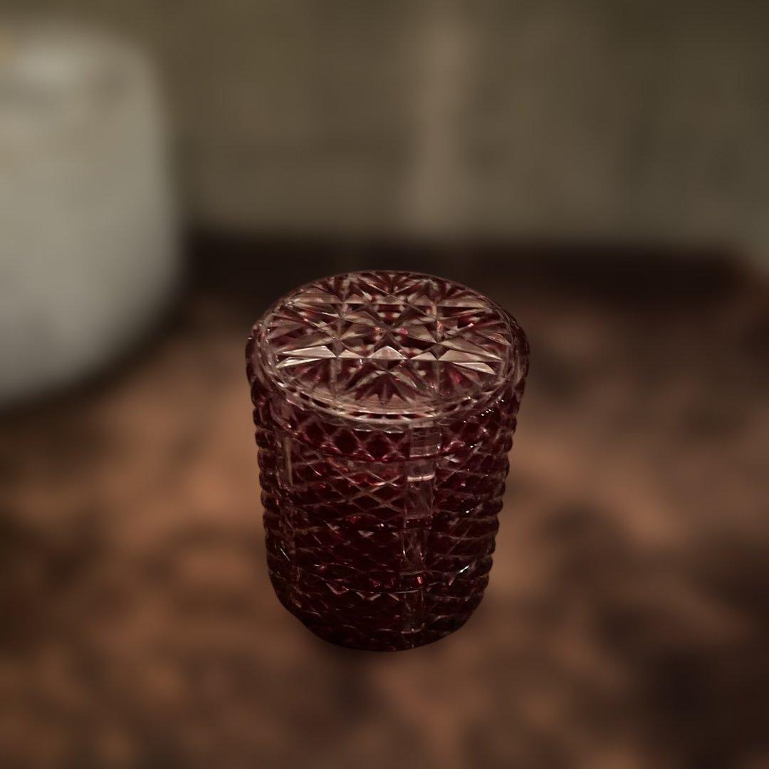 年初お値下げ　伝匠　薩摩切子　三段重　赤　（秀逸品）