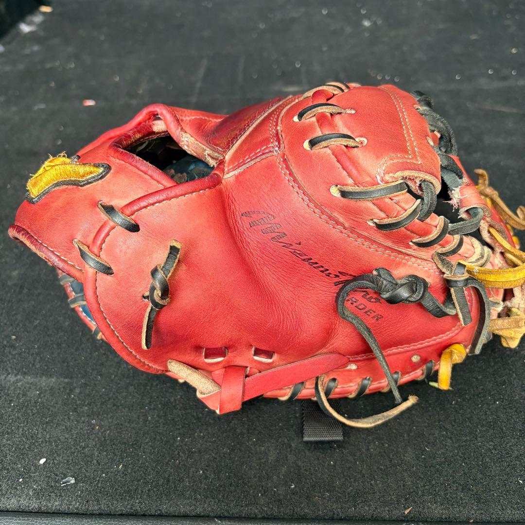 【送料無料】硬式グローブ　ミズノ　キャッチャーミット　レッド　軟式グローブ　赤