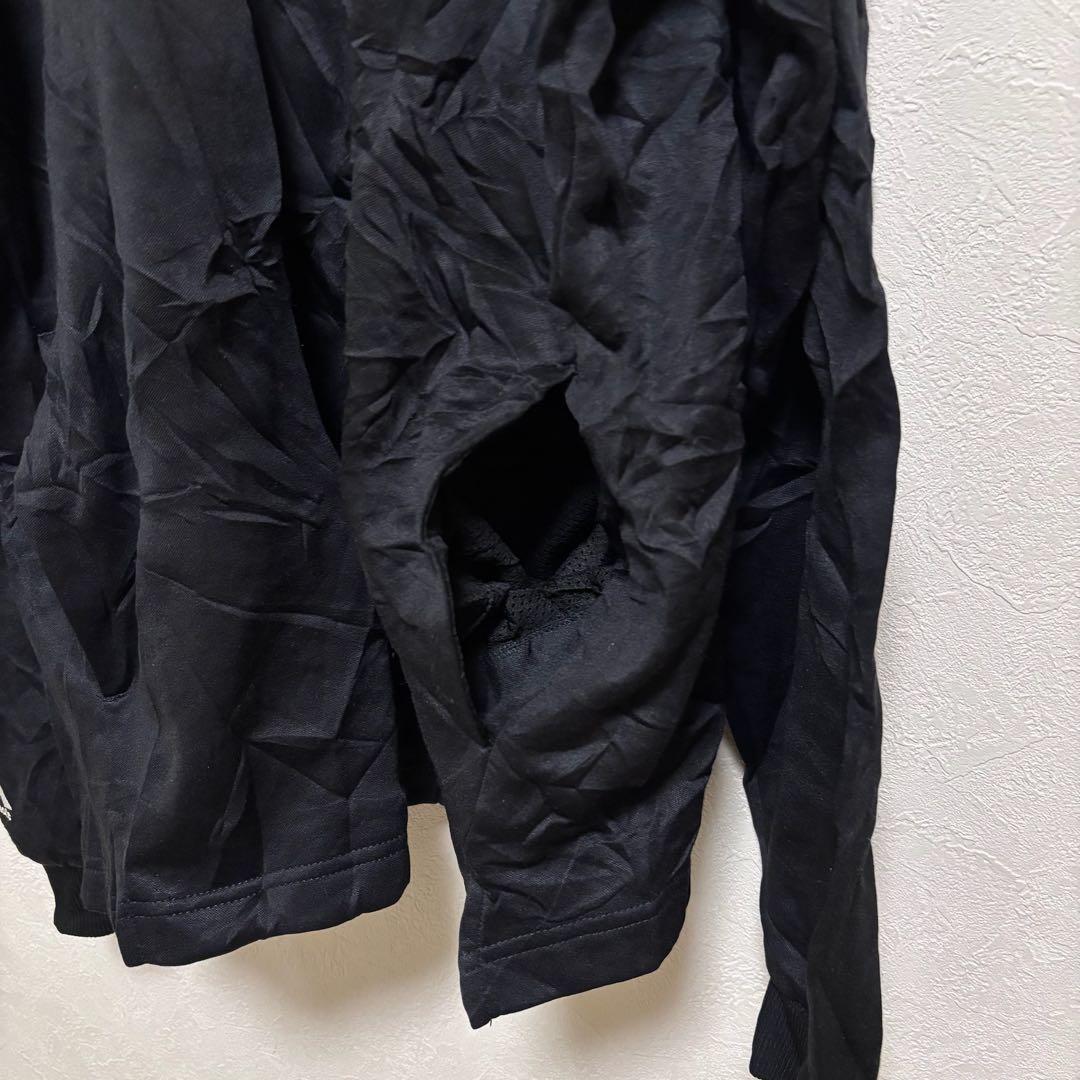 希少　パーカー　ウォームアップウェア ハーフジップ　海外古着【M】ブラック
