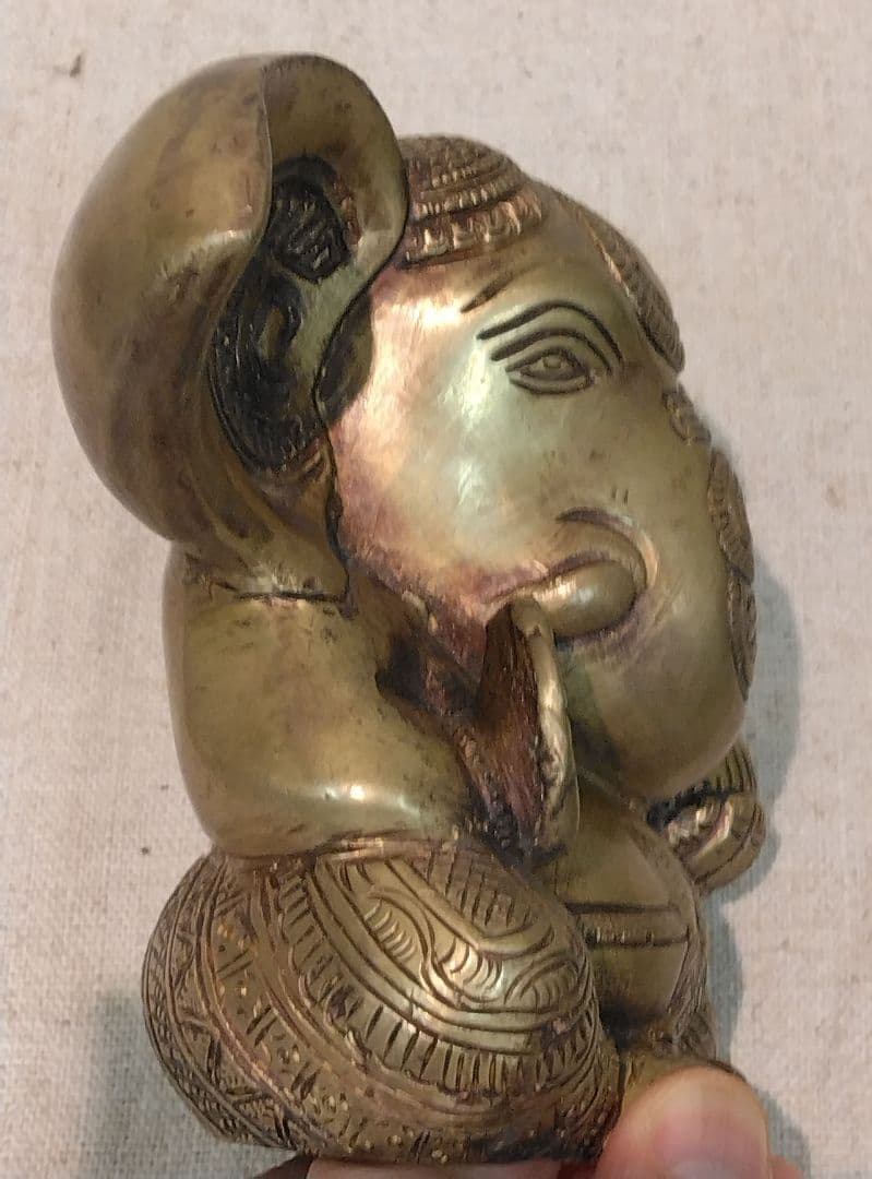 ガネーシャ 12cm 金属製置物 ネパール
