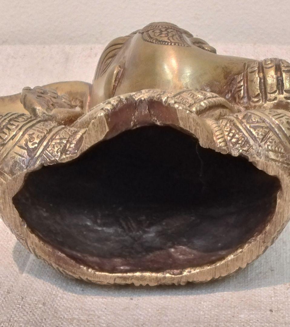 ガネーシャ 12cm 金属製置物 ネパール