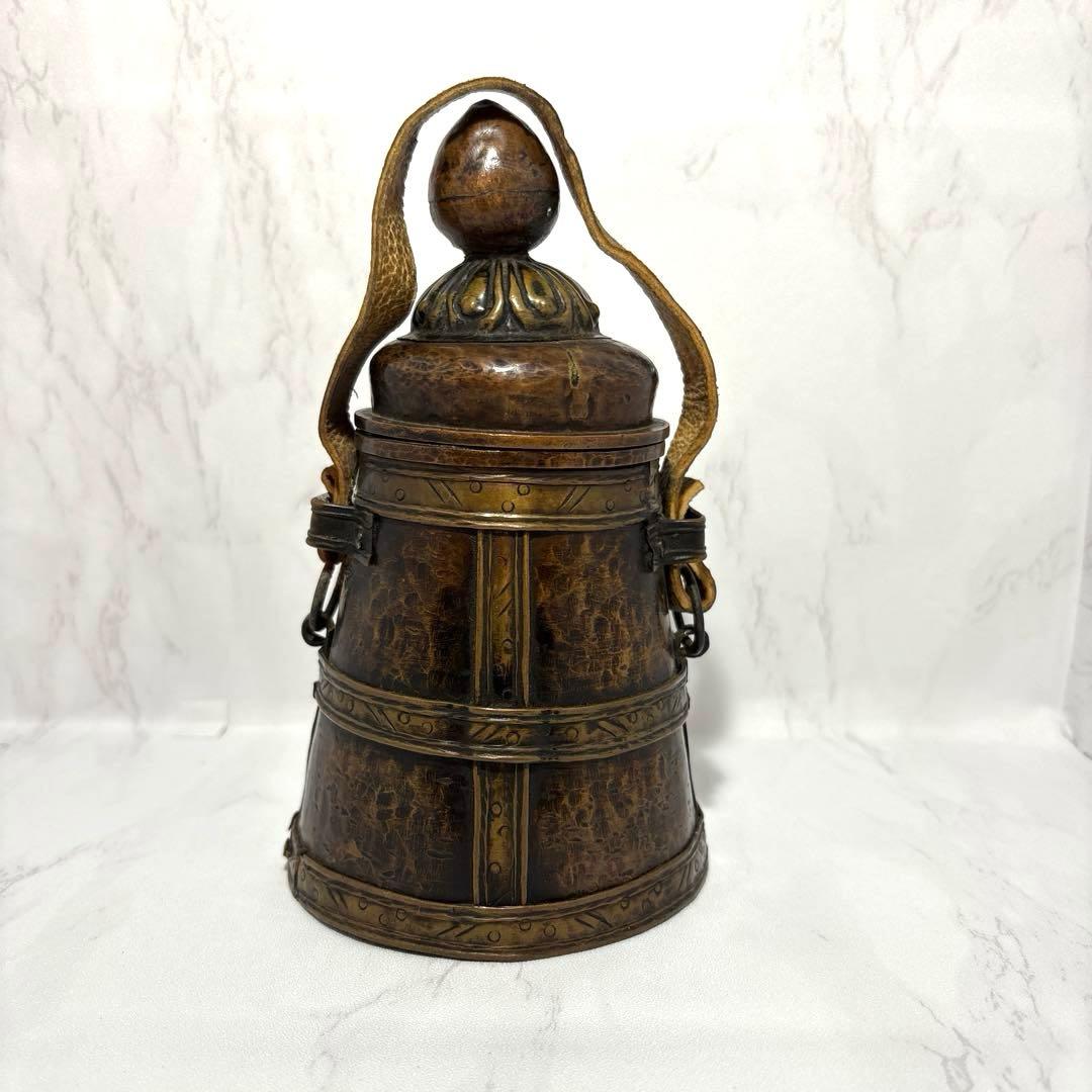 アンティーク調 チベット風 ヤクバターポット 吊り下げ インテリア