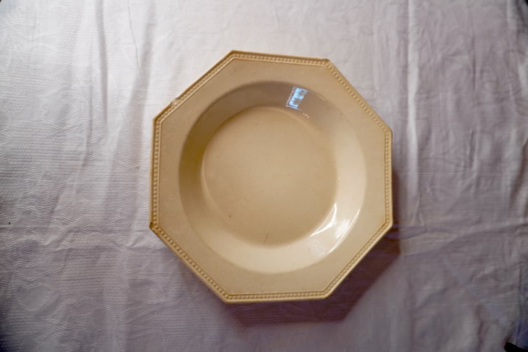 フランス アンティーク クレイユモントロー オクトゴナルプレート 陶器 深皿②