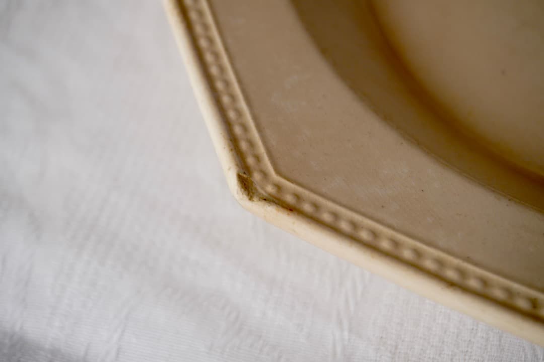 フランス アンティーク クレイユモントロー オクトゴナルプレート 陶器 深皿②