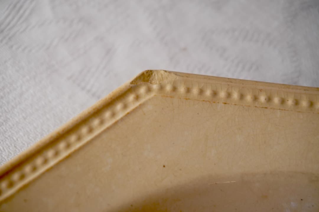 フランス アンティーク クレイユモントロー オクトゴナルプレート 陶器 深皿②