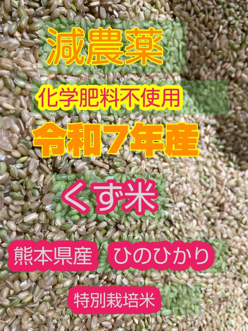 令和7年度産　ひのひかり　屑米　特別栽培米　玄米　箱込み24Kg