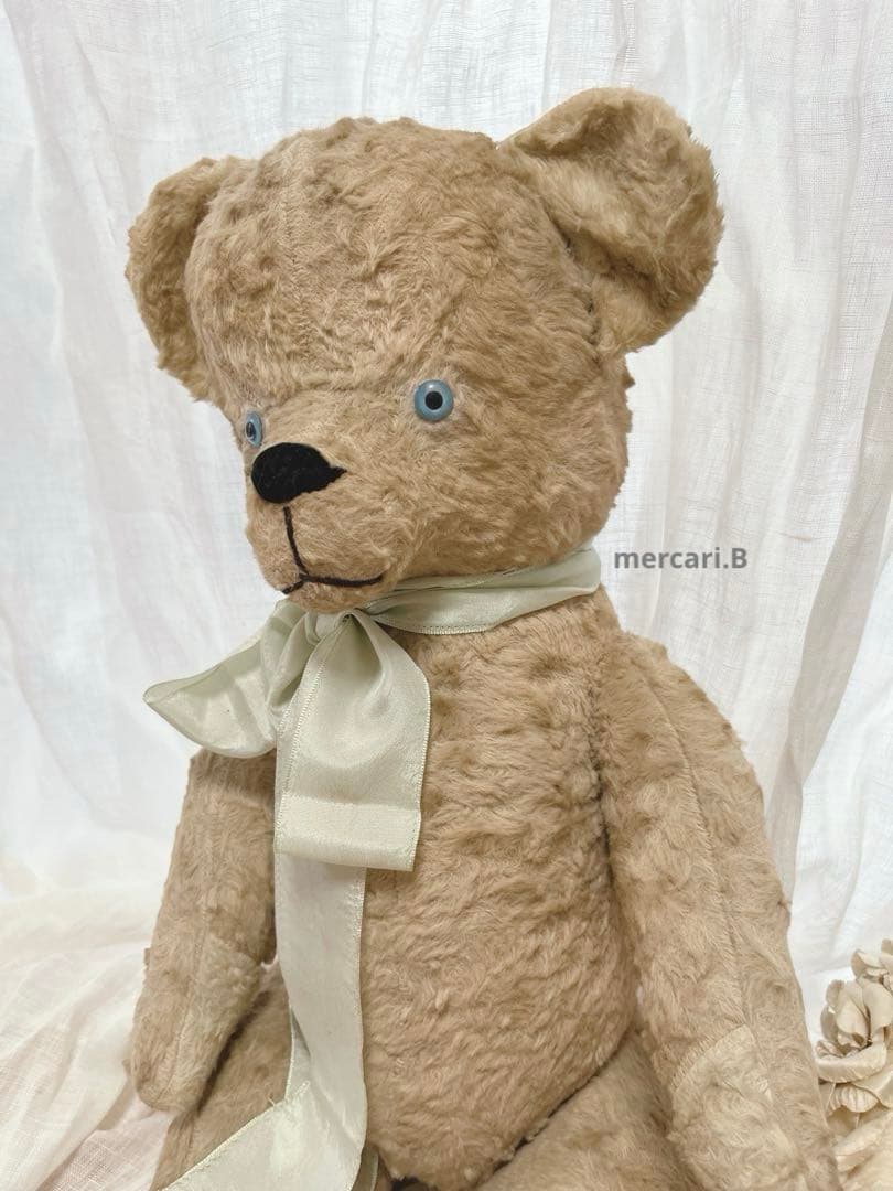 アンティーク　ヴィンテージ　テディベア　ぬいぐるみ　フランス　ブルーアイ