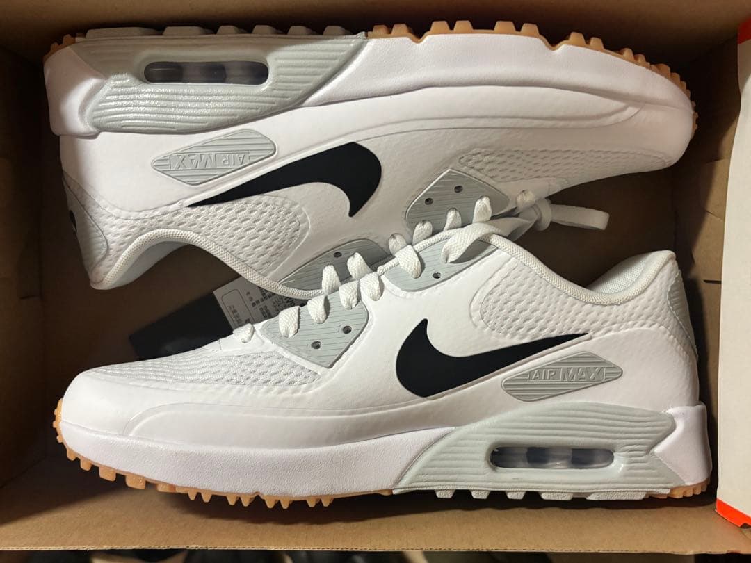 新品 26.5cm ナイキ エアマックス 90 G ゴルフシューズ 黒タグ 白