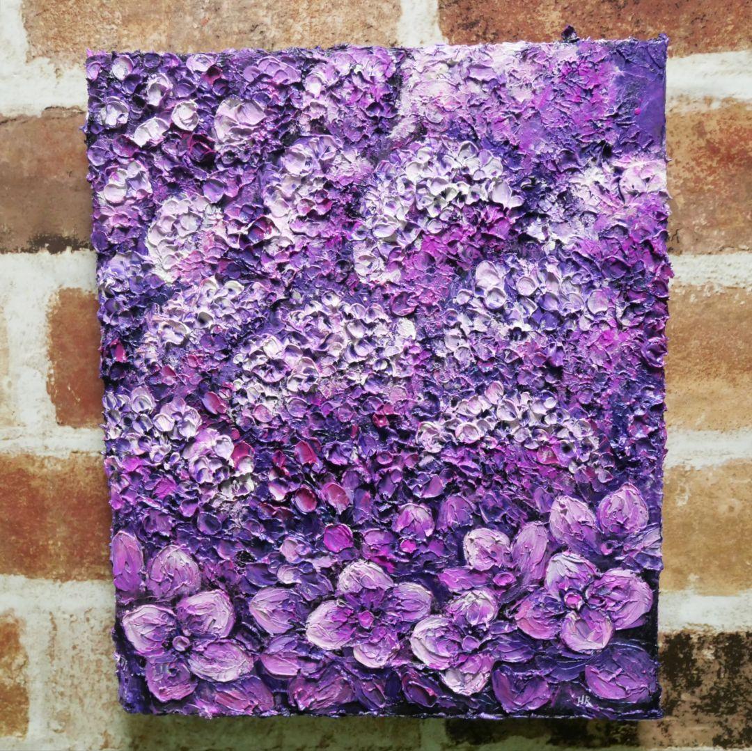 油絵 絵画 【紫の紫陽花】