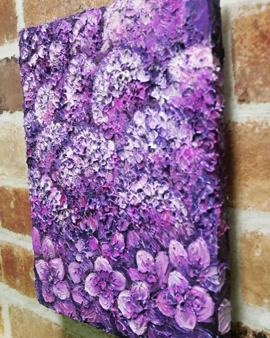 油絵 絵画 【紫の紫陽花】